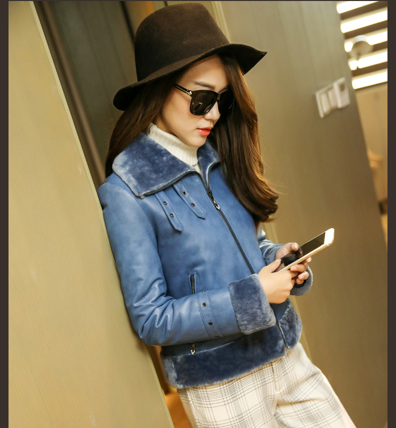 New Designs Short Style Shearling Leather Coat for Women Wholesell