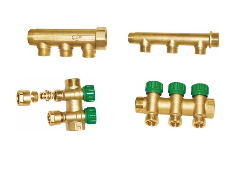 6-Way Brass Manifolds for Water