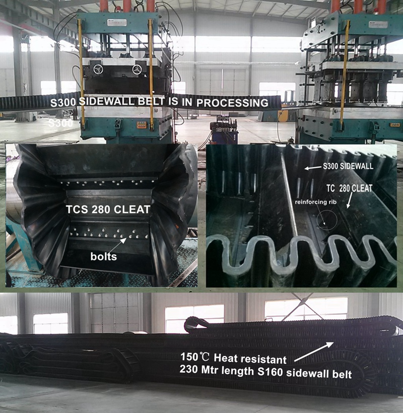 Corrugated Sidewall Cleated Rubber Conveyor Belt