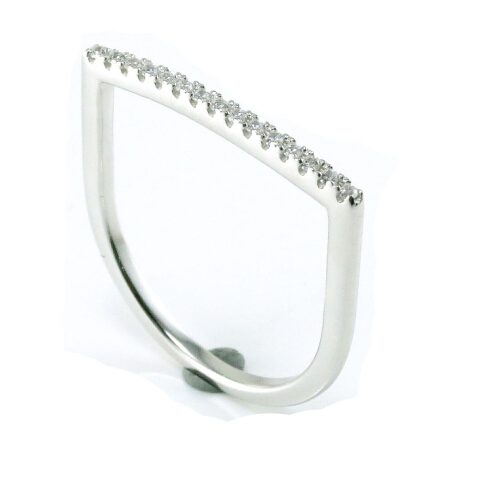 Simple U-Shaped 925 Sterling Silver Fashion Jewelry Ring (R10296)