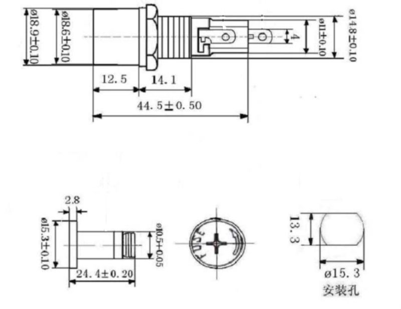 Fuse Holder for Tubular Fuse 6.3 X 30 mm