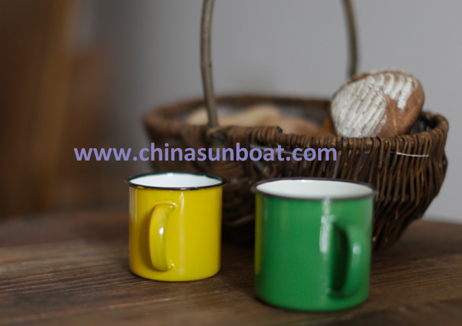 Sunboat Retro Enamel Milk Cup Coffee Cup Enamel Water Cup Tableware Kitchenware/ Kitchen Appliance