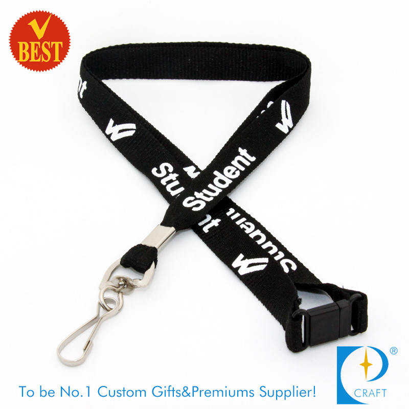 Promotional Flat Polyester Screen Printed Lanyard with Safety Buckle From China in Top Quality