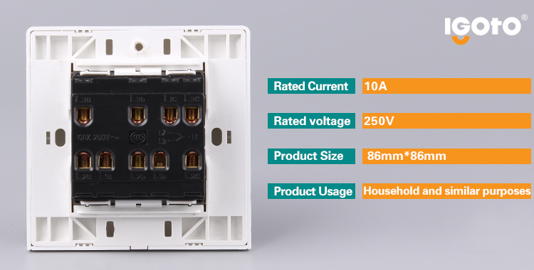 Igoto British Standard 3 Gang 1 Way Electrical Switch