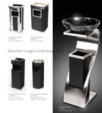 Stainless Steel Standing Colored Lobby Trash Bin with Ashtray