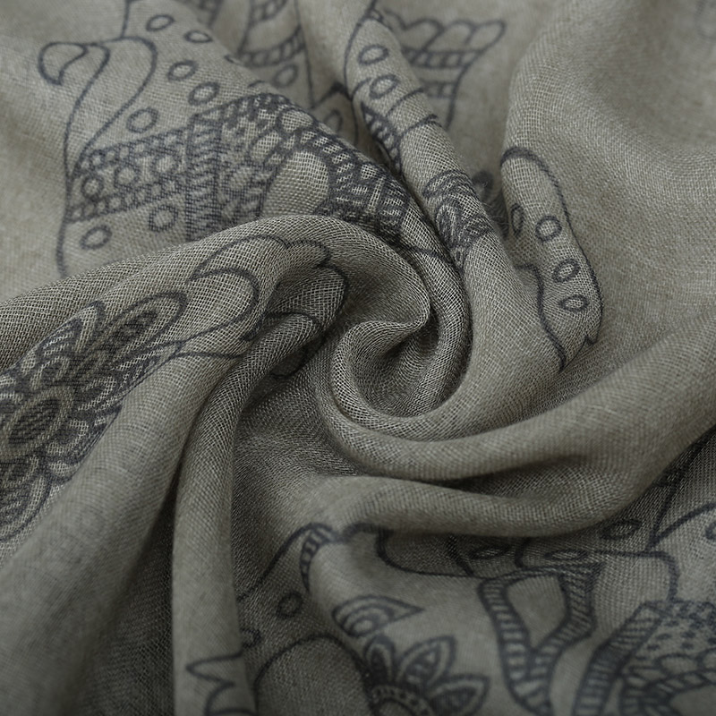 Beautiful Elephant Printed Long Scarf