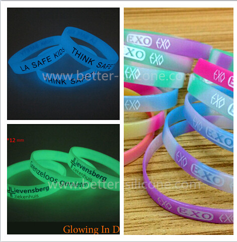 Fashionable Glow in The Dark Silicone Bracelet