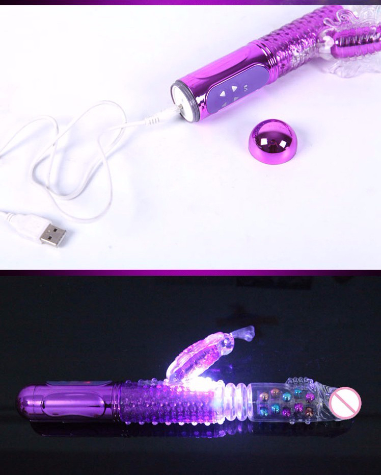 6 Core Design of Butterfly Rotation Dildo Vibrator for Women