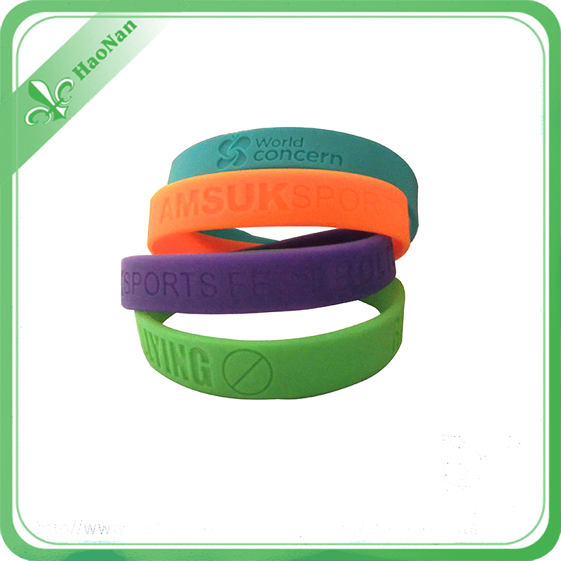 Free Sample Fee Red and Blue Silicone Wristband (HN-GJ-15716)