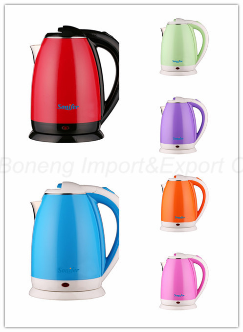 1.8 L Colourful Electric Kettle Hotel Water Kettle Stainless Steel Kettle Sf-2007 (Green)