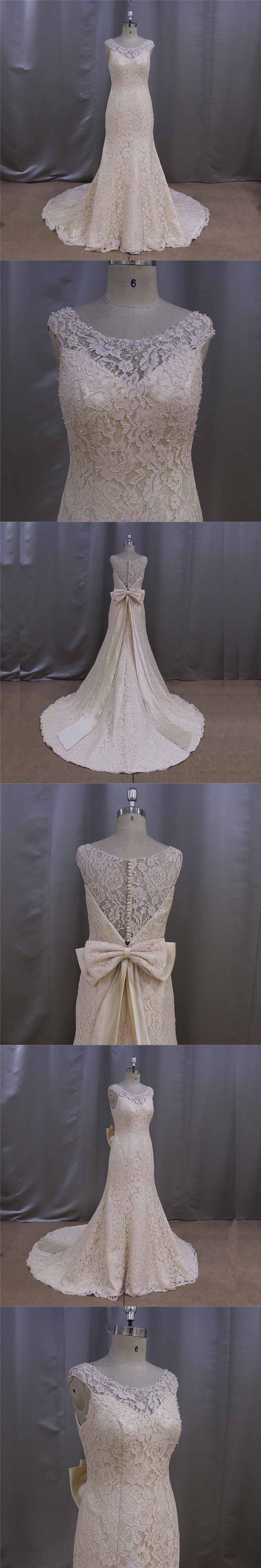 French Lace Slim Mermaid Bridal Gown Beading