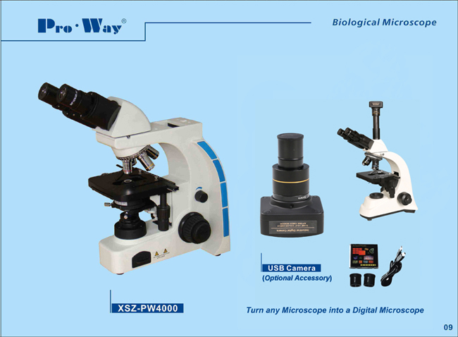 40X-1000X LED Seidentopf Binocular Biological Microscope and Upgrade Available (XSZ-PW4000)