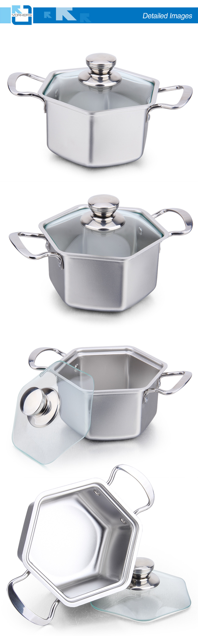 304 Stainless Steel Hexagon Shape Stock Pot Wholesale