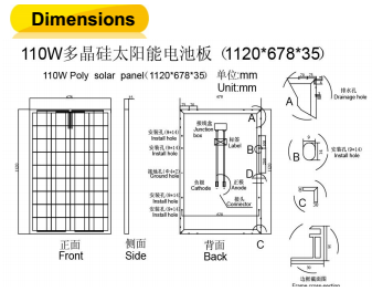 110W TUV/CE Approved Mono Solar Panel (ODA110-18-M)