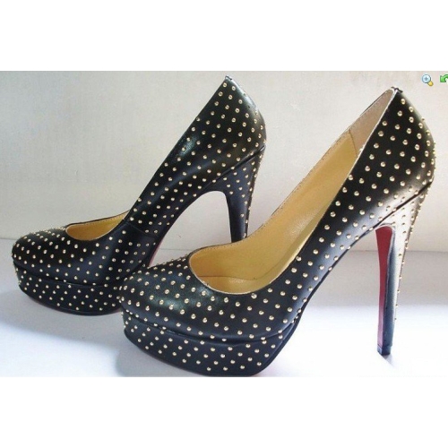 2016 Black High Heel Shoes with Studs (HCY02-369)