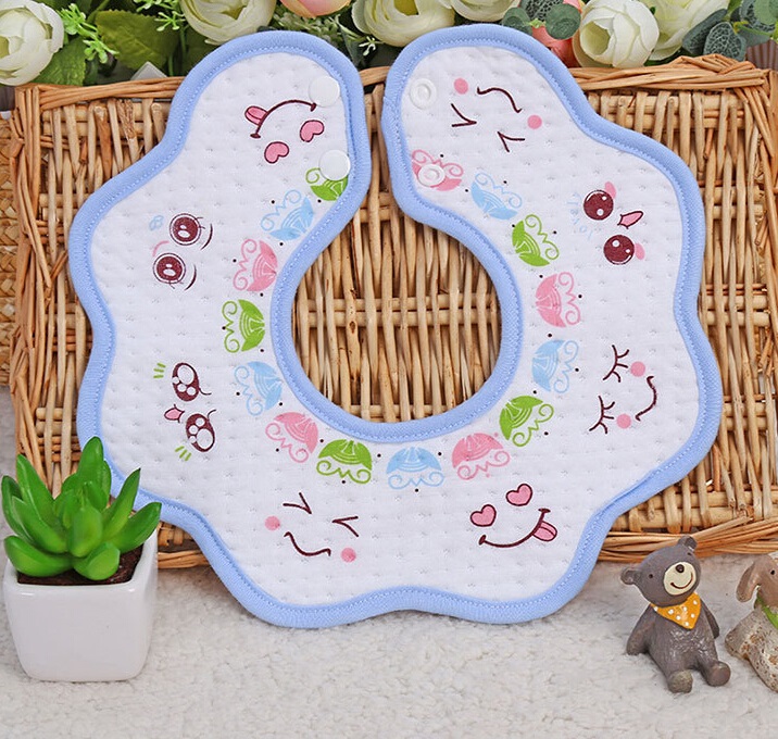 Smile Face Printing Cotton Baby Bib