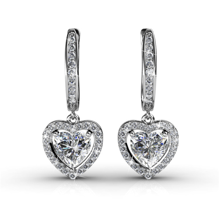 Destiny Jewellery Crystal From Swarovski Heart Earrings Valentine's Day