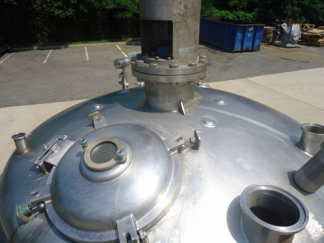 1, 100 Gallon Stainless Jacketed Vertical Mix Tank, Cone Bottom