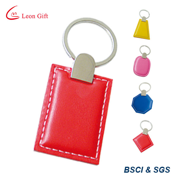 Two Rings Leather Keychain for Promotion Gift