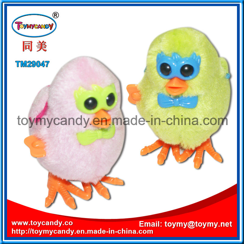 Wind up Double Wing Cartoon Glasses Plush Chicken Toy