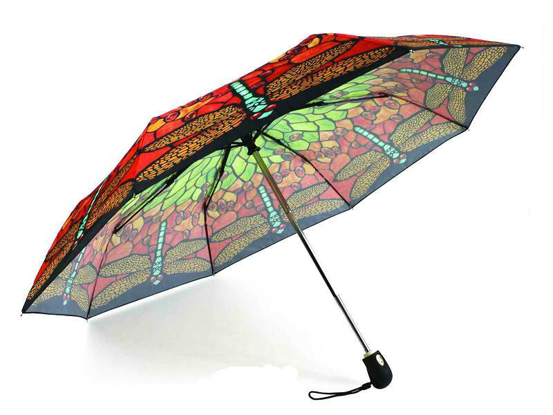 3 Fold Compact Auto Open and Close Butterfly Umbrella