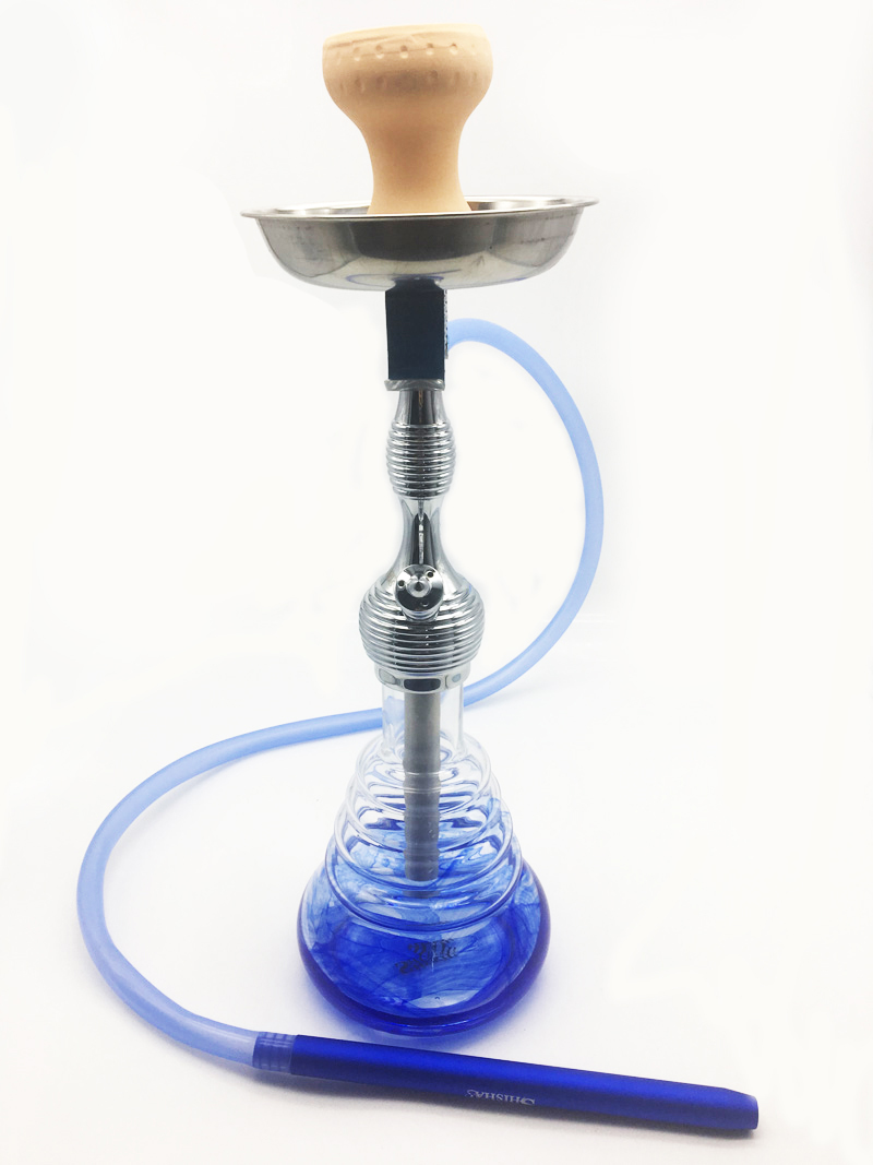 Sea Blue Glass Hookah Shisha with a Set Hookah Accessories (ES-HS-003)