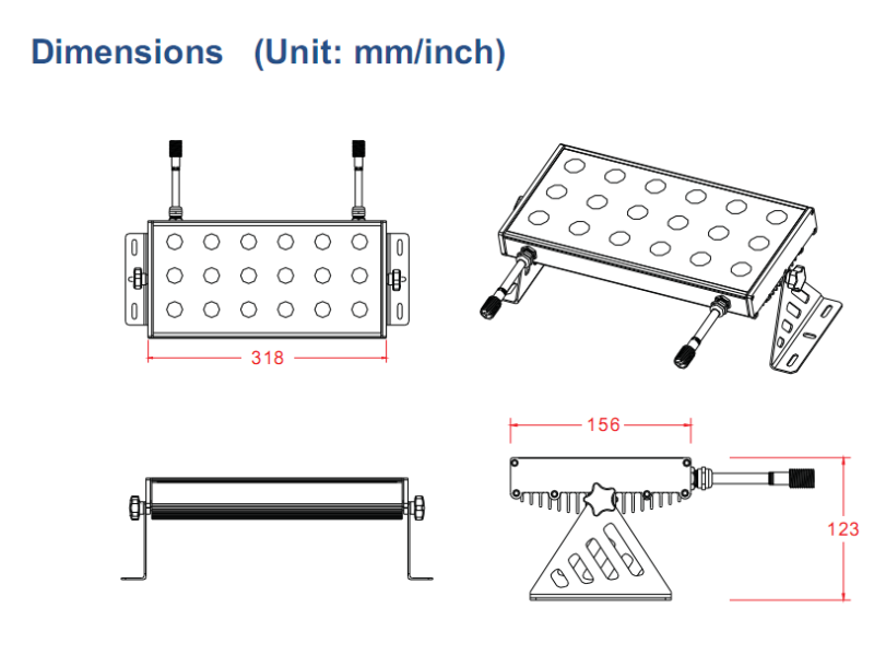 50W 3in1 IP65 Square Projector LED Lighting Manufacturers with CE RoHS