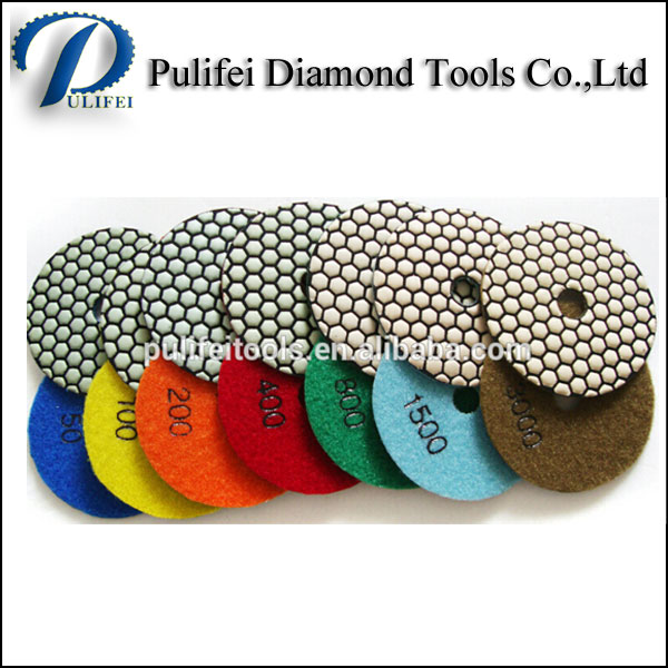 3 Inch Resin Hook flexible Diamond Polishing Honeycomb Dry Pad