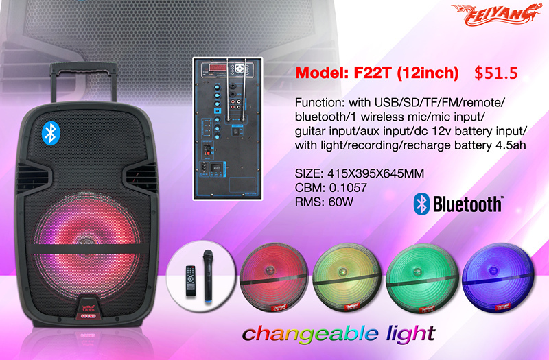 New Portable Audio Professional Musical Speaker Mobile Bluetooth Speaker Box with NFC Speaker F23