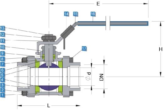 High Quantity 3PCS M3 Type 1000wog Ball Valve