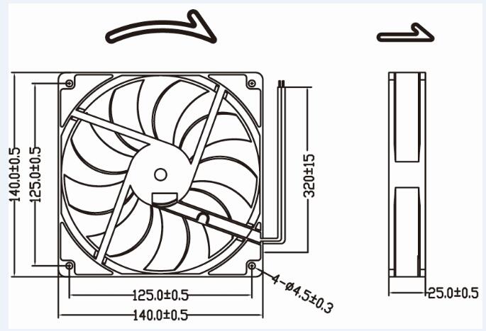 High Quality 12V 24V Cooling Fan 140mm 14025 140X140X25mm