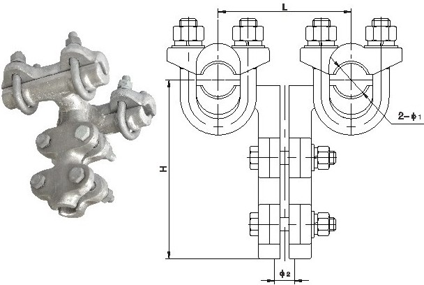 Tls Type Double Conductor Down Lead T Connector