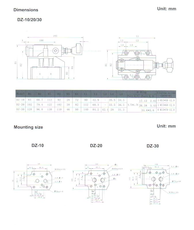 Dz Series Pilot Operated Pressure Sequence Valve