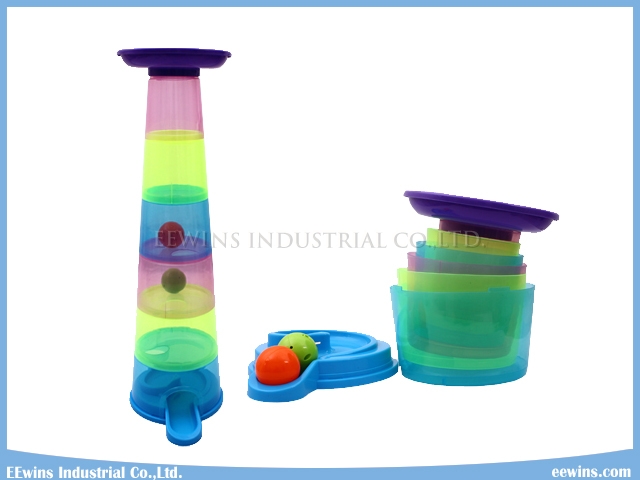 Educational Toys Stacked Cups Tower with Lighting Balls