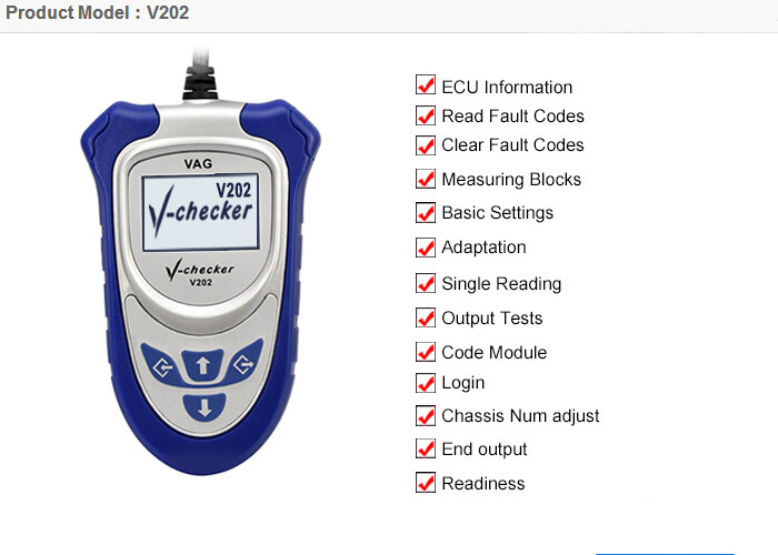 Multifunctional OBD2 VAG PRO Diagnostic Code Reader V-Checker V202