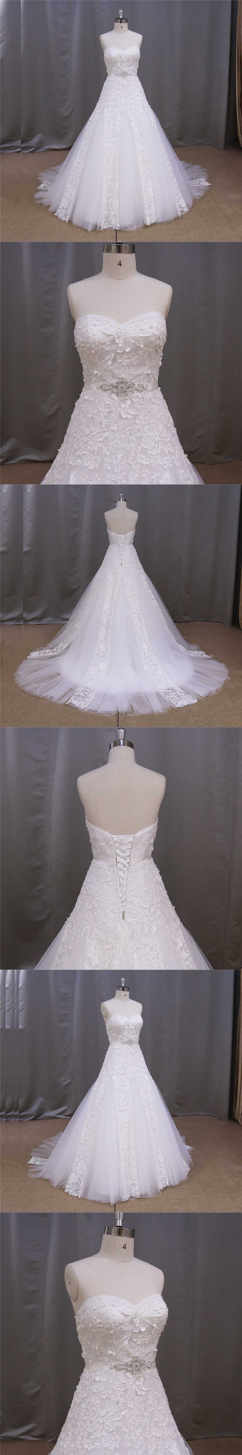 China Elegant Sweetheart Chapel Train Bridal Gown Dress