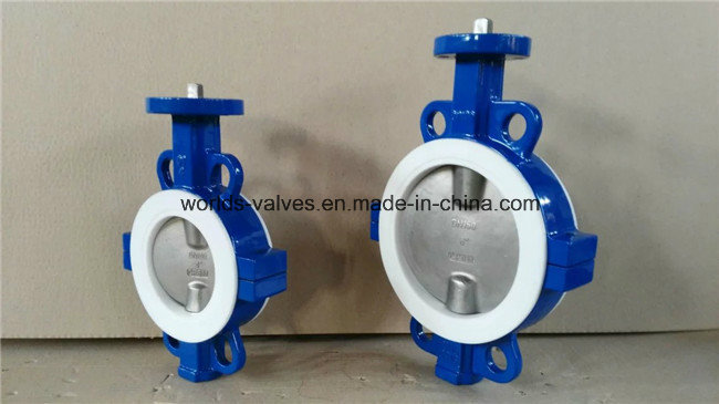 Dn150 Cast Iron Body Wafer Butterfly Valve with Seat in PTFE