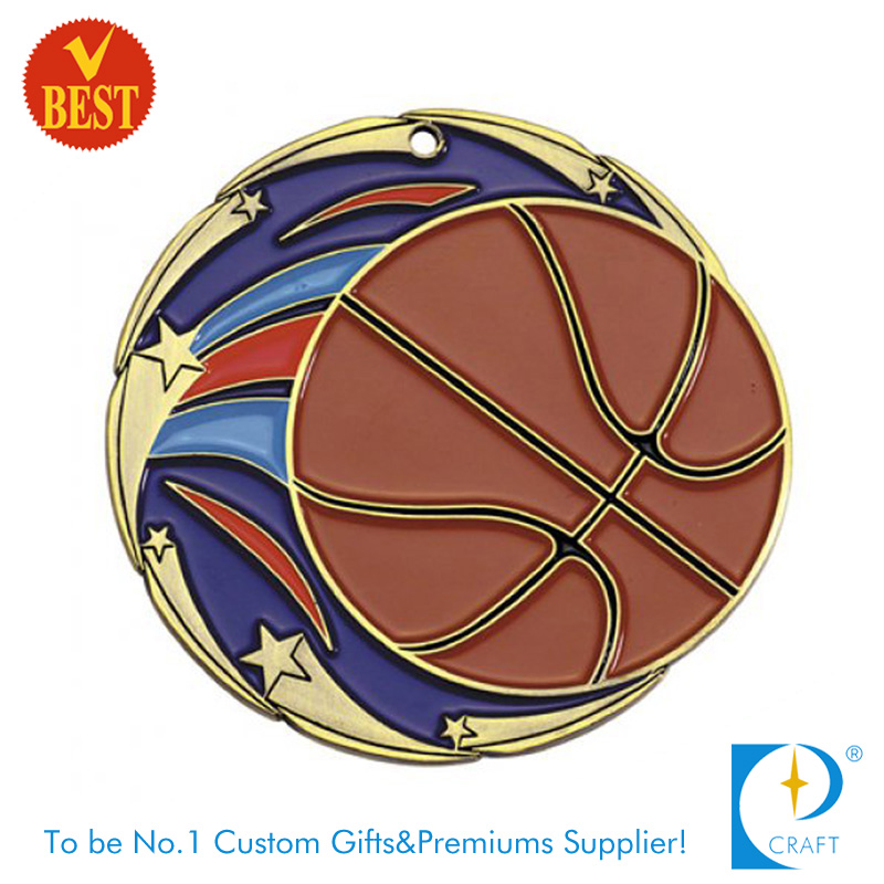 Wholesale Copper Custom Logo Baking Varnish Basketball Medal From China