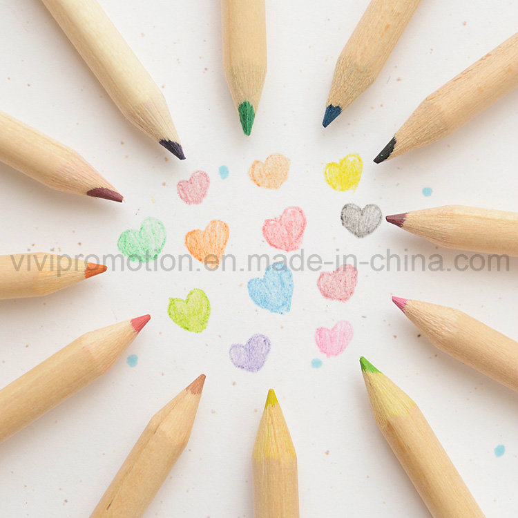 3.5' Wooden Color Pencil with Sharpener for Stationery Set (MP002)