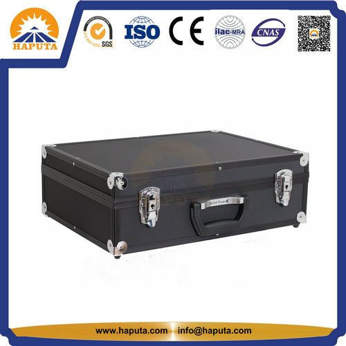 Black Lockable Aluminium Tool Storage Chest Case (HT-1115)