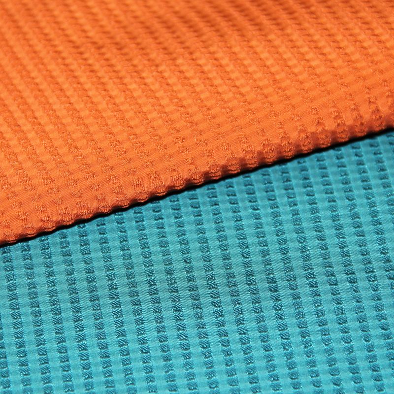 Polyester Jacquard Memory Fabric with Bubble Grid Pattern for Garment