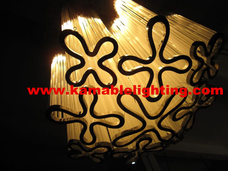 Decorative Flower Iron and Glass Chandelier Project Lighting (KAM1201)