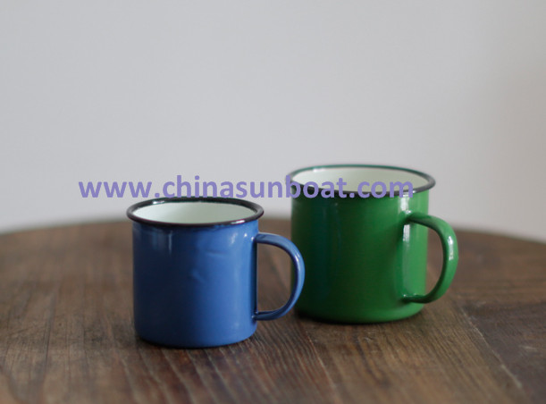 Sunboat Retro Enamel Milk Cup Coffee Cup Enamel Water Cup Tableware Kitchenware/ Kitchen Appliance