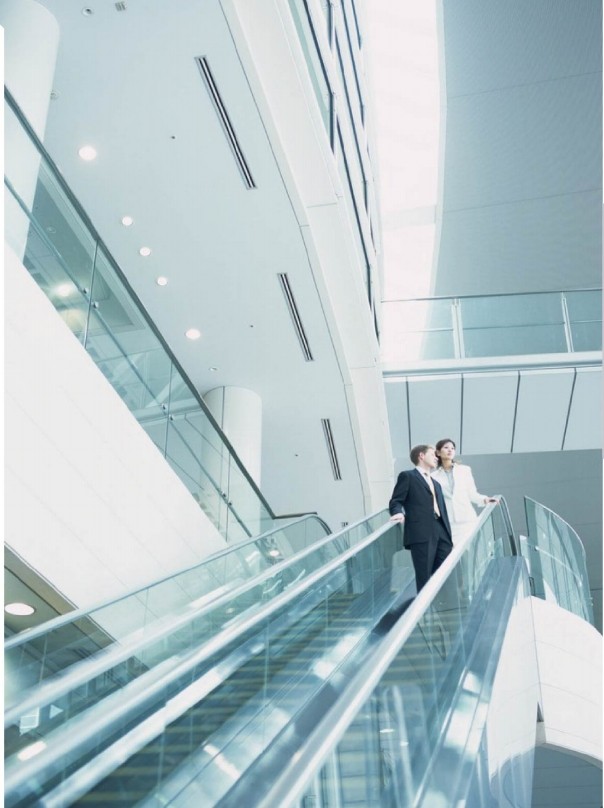 Escalator with Hairline Stainless Steel