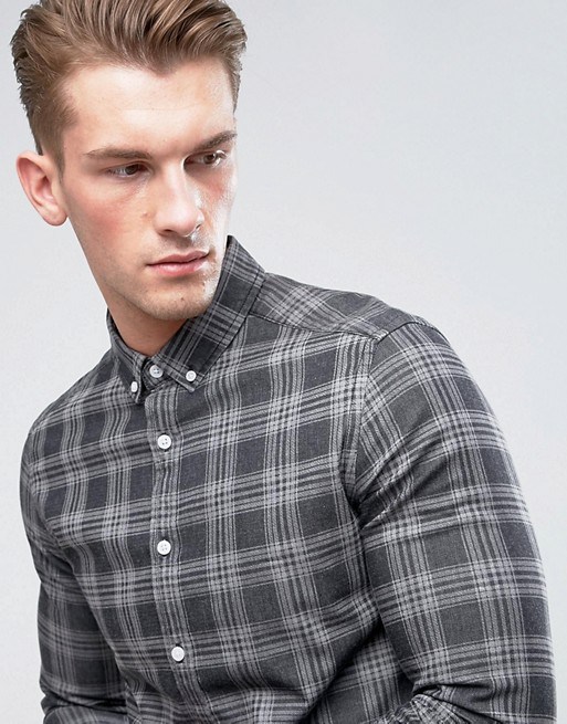 Loose Denim Check Shirt