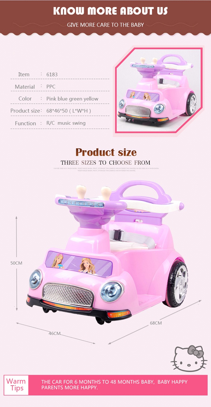 Hot Sale New Design Kids Electric Car with Silicon Wheels