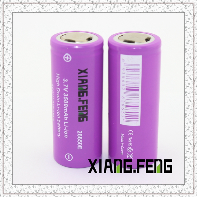 3.7V Xiangfeng 26650 3500mAh Icr Rechargeable Lithium Battery Battery Model