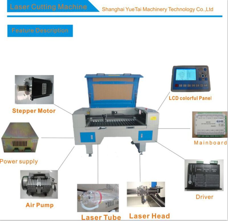 Laser Machine 900*600mm/1200*800mm/1400*900mm/1600*1200mm From 60W to 180W All Available