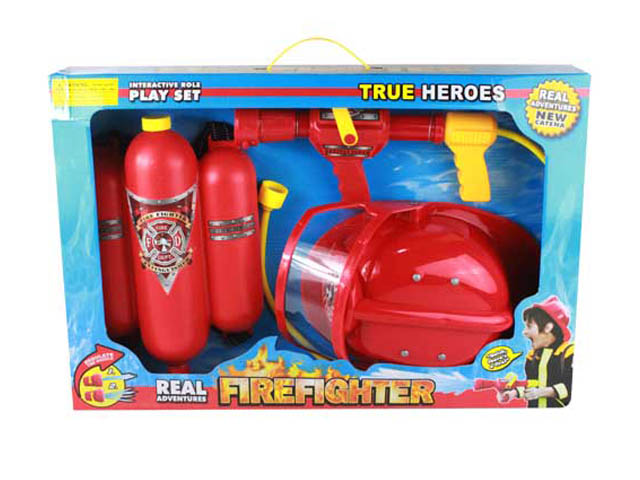 Fireset with Fire Backpack Water Gun and Fire Helmet