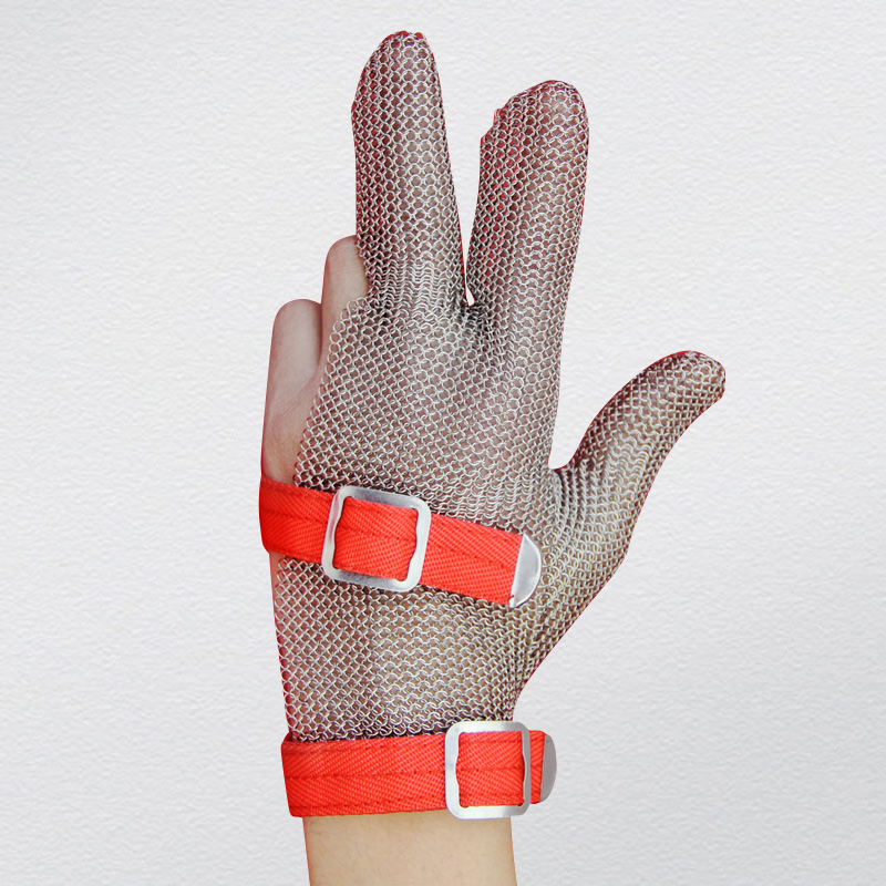 Steel Chain Mail Protective 3 Finger Work Glove